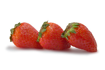 Image showing Strawberries isolated on white background with clipping path