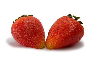 Image showing Strawberry isolated on white with clipping path