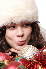 Image showing A model with christmas decorations