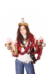 Image showing A model with christmas decorations