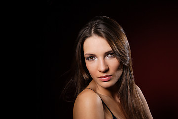 Image showing sexy women red background