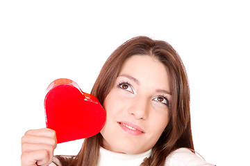 Image showing winter portrait of a beautiful young smiling woman