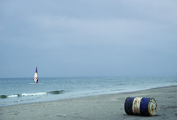 Image showing Windsurfer at the coast of Skagen