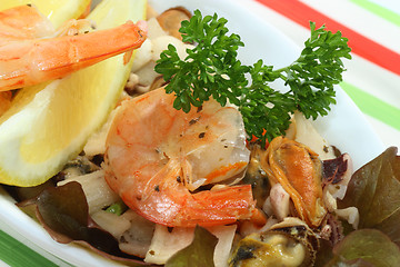 Image showing Seafood dinner