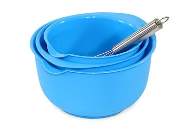 Image showing Blue bowls