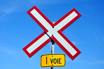 Image showing Railroad crossing sign