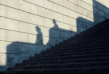 Image showing shadows of the people in the stairs