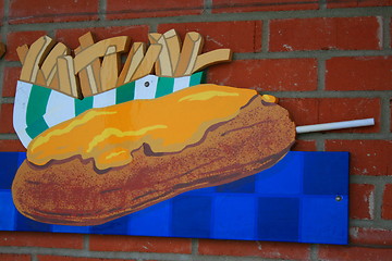 Image showing Corn dog and French Fries Sign