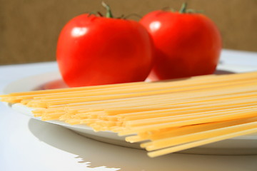 Image showing Pasta and Tomatos 