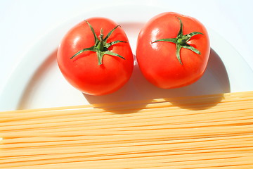 Image showing Pasta and Tomatos 