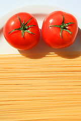 Image showing Pasta and Tomatos 