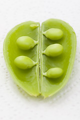 Image showing Opened bean pod