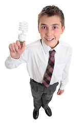 Image showing Student with light bulb ideas or environment