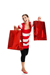 Image showing Woman with shopping bags