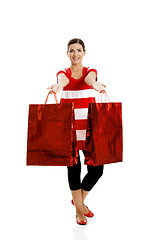 Image showing Woman with shopping bags