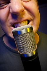 Image showing Vocalist & Microphone