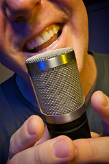 Image showing Vocalist & Microphone