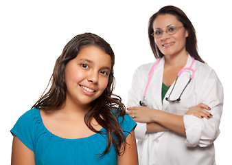 Image showing Pretty Hispanic Girl and Female Doctor