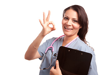 Image showing Attractive Hispanic Doctor or Nurse