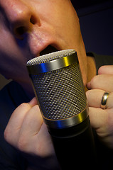 Image showing Vocalist & Microphone