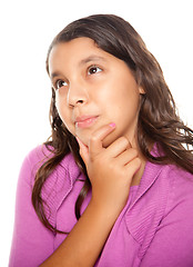 Image showing Pretty Hispanic Girl Thinking