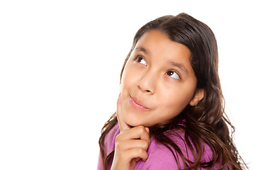 Image showing Pretty Hispanic Girl Thinking