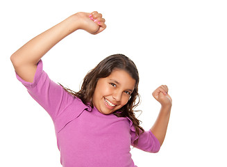 Image showing Happy Hispanic Girl Dancing Isolated