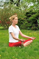 Image showing Young woman doing yoga - meditation