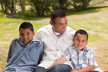 Image showing Father and Sons in the Park
