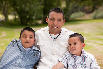 Image showing Father and Sons in the Park