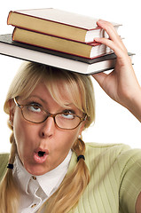 Image showing Attractive Woman with Her Books