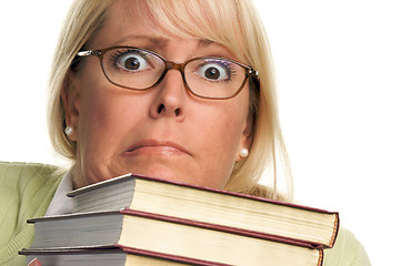 Image showing Attractive Woman with Her Books