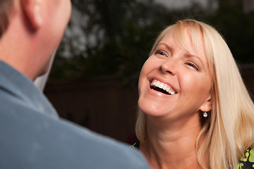 Image showing Blonde Woman Socializing with Friend