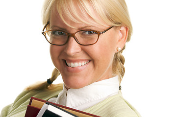 Image showing Attractive Student Carrying Her Books