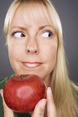 Image showing Beautiful Woman With Apple