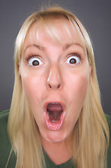 Image showing Shocked Blond Woman with Funny Face