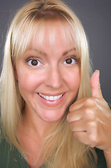 Image showing Beautiful Woman with a Thumbs Up