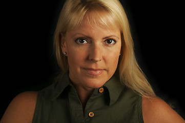 Image showing Attractive Blond Haired, Brown Eyed Woman