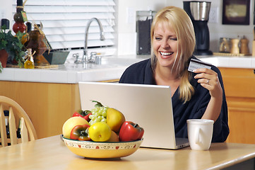 Image showing Woman Using Laptop for E-commerce