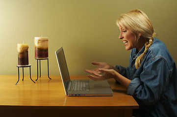 Image showing Woman Using Laptop Series