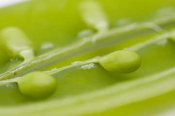 Image showing fresh peas on white background