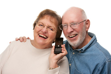 Image showing Happy Senior Couple Using Cell Phone