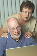 Image showing Senior Adults on Laptop Computer