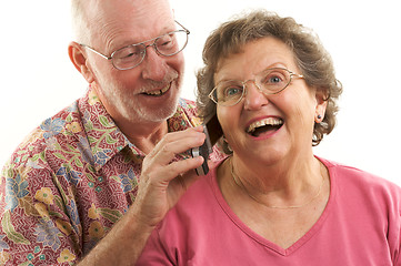 Image showing Senior Couple and Cell Phone