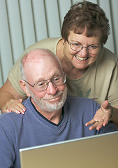 Image showing Senior Adults on Laptop Computer