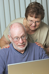 Image showing Senior Adults on Laptop Computer