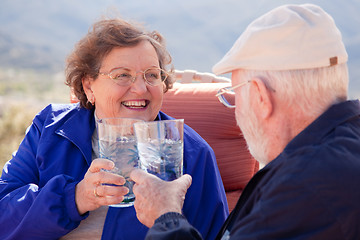 Image showing Happy Senior Adult Couple with Drinks