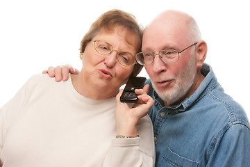 Image showing Happy Senior Couple Using Cell Phone