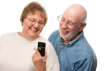 Image showing Happy Senior Couple Using Cell Phone