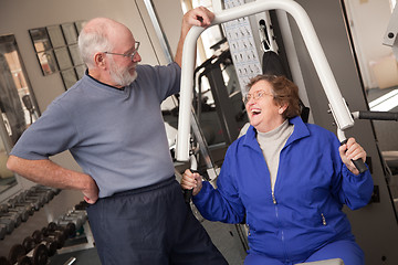 Image showing Senior Adult Couple in the Gym